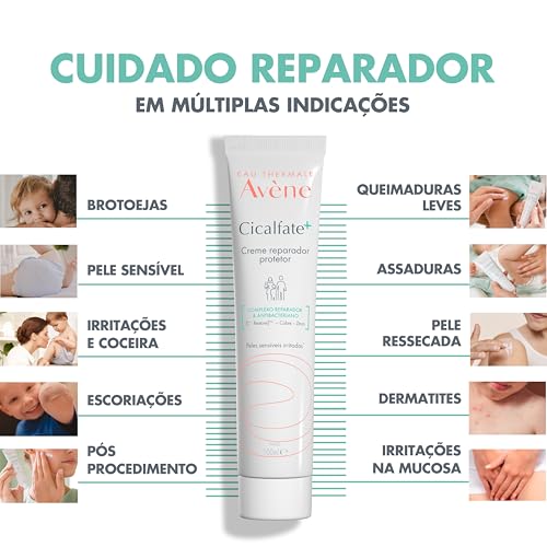 Avene Eau Thermale Avène Cicalfate+ Repairing Protective Cream - Soothes, Repairs, and Purifies The Irritated Skin - Fragrance-Free - 40ml Tube