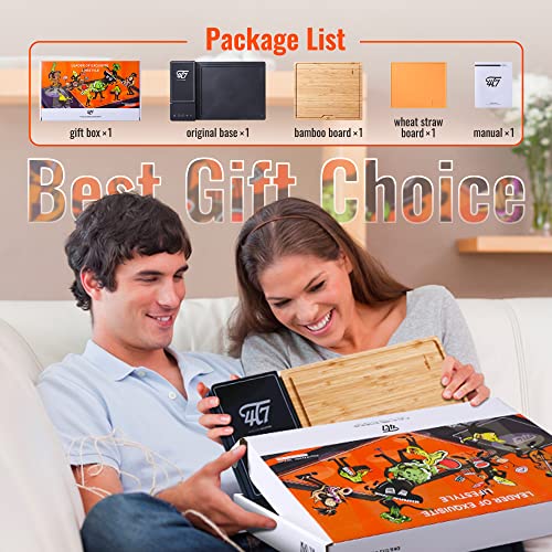 4T7 Smart Meal Prep System, Smart Cutting Board Set, Bamboo and Wheat Straw Chopping Boards, Weigh, Timer, App Calorie Counter, Juice Grooves, Health Management, Best Gift, The Smart Food Prep Station