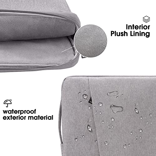 NALACAL 13 inch Laptop Sleeve Bag Compatible with MacBook Air Mac Pro M1 Surface Lenovo Dell HP Computer Bag Accessories Polyester Case with Pocket (Grey)