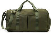 KARRESLY Travel Sports Gym Bag for Women or Men with Wet Pocket and Shoes Compartment for Training Swim Yoga(Black), Black, free size - ArmyGreen