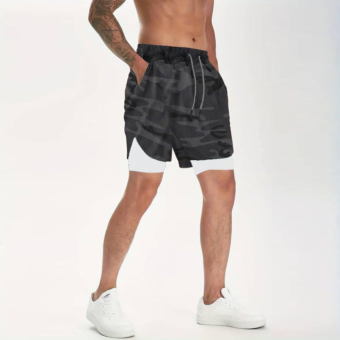 VITION Gym Shorts for Men, Men's Activewear Running Shorts,Drawstring Gym Shorts Men, 2 Layer Loose Athletic Shorts with 4 Pockets