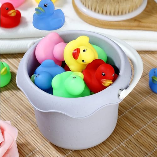 WEZCHUGHAOL 30 Pcs Rubber Ducks, Mini Bath Ducks Set, Colorful Mini Rubber Duckies for Kids, Float and Squeak Bath Duck Toys for Baby Showers, Classroom Incentives, Beach, Pool, Birthdays and Parties