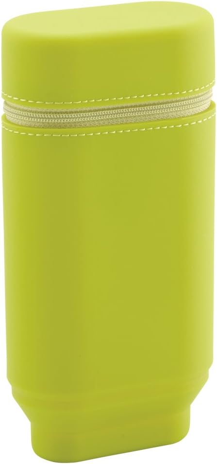 Lihit Lab. Double Zipper Pen Case, 7.9 X 2.8 X 4.7 Inches, Black (A7555-24) - L yellow green