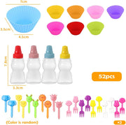 52 pcs bento lunch box kit, silicone cupcake liners, lunch box divider, for food separation and portion control