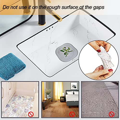 Bovinde Hair Drain Catcher,Square Drain Cover for Shower Silicone Hair Stopper with Suction Cup,Easy to Install Suit for Bathroom,Bathtub,Kitchen 2 Pack (White)