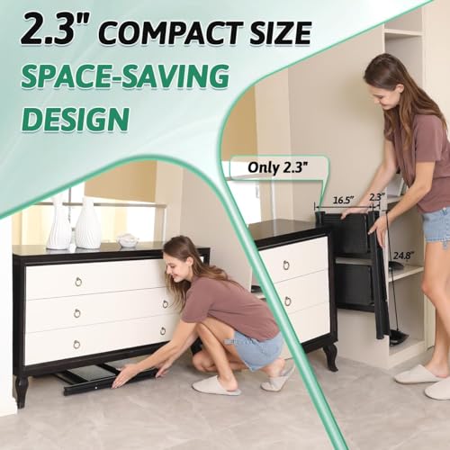 MOMENT 2 Step Ladder Folding Step Stool, Heavy Duty 330 Lbs Load Stepladder, Small Kitchen/Closet Ladder for Adults/Kids, Lightweight Step Ladder with Anti-Slip Wide Pedal for Home, Black
