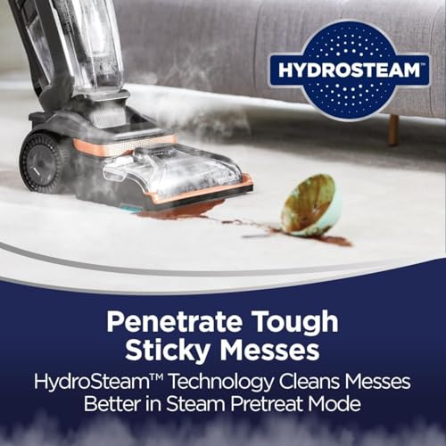 BISSELL Revolution HydroSteam Carpet Deep Cleaner 3672E – The Only Carpet Cleaner with the Powerful Steam Cleaning technology for Carpets & Upholstery, Large Tank | 2-Year BISSELL Warranty