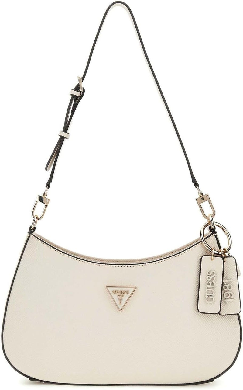Womens Noelle Top Zip Shoulder Bag Handbag - Bone/White