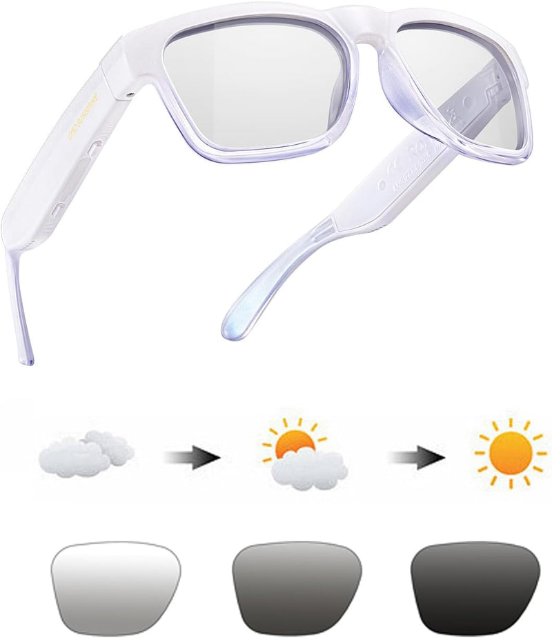 OhO sunshine OhO Bluetooth Sunglasses,Voice Control and Open Ear Style Smart Glasses Listen Music and Calls with Volume UP and Down,Bluetooth 5.0 Audio Glasses and IP44 Waterproof, unisex-adult