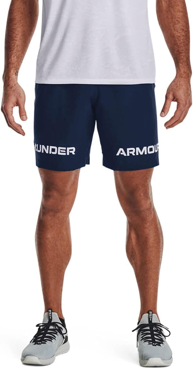 mens Ua Woven Graphic Wm Shorts - Academy / / White