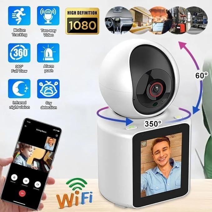 Two way video WiFi camera 1080P Video Calling WIFI HD Camera One-Click Video Calling Infrared Night Vision Video Baby Monitoring Camera, CCTV IP Camera Smart Auto Tracking Baby Monitor, Motion Detecti