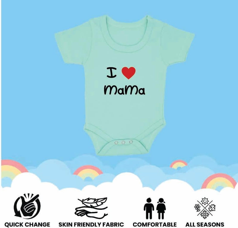 Pack of 2 Unisex Baby Romper with Mama and Papa Printed Design for Newborns,Infants, Toddlers Short Sleeve Jumpsuit Snap Closure for Easy Diaper Changes Ideal for Baby Shower