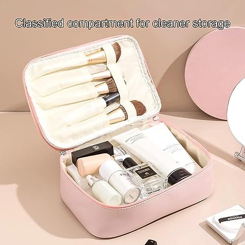 SYOSI 3 Pieces Makeup Bag, Cosmetic Bags, Pu Leather Large Make up Bag Organizer for Women and Girls Portable Waterproof Travel Toiletry Bag Pouch Travel Organizer Storage Cases (Leather Blue)