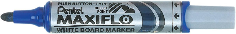 Pentel Maxiflo Mwl5M-Co Drywipe Marker, Blue, Box Of 12