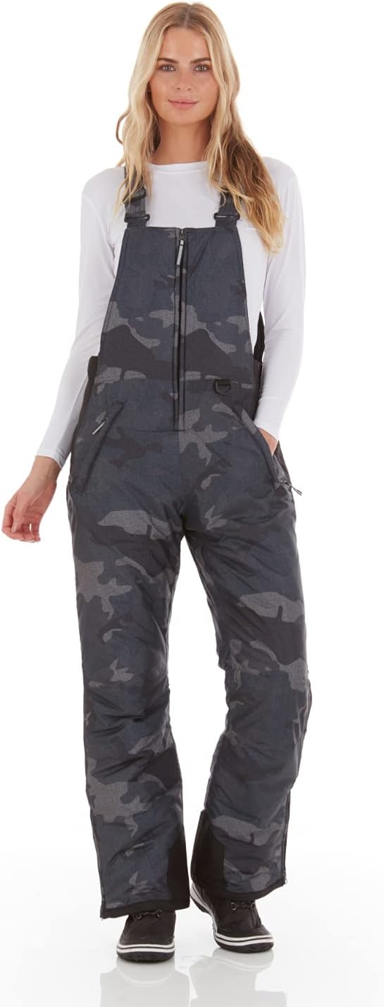Arctic Quest womens Ski Snow Bibs Pants Insulated Water Resistant Overalls Snowboarding Winter Waterproof Pants Overalls (pack of 1)