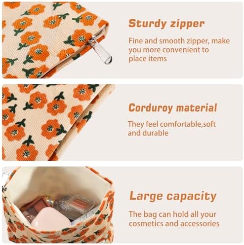 ZLFSRQ 3Pcs Checkered Makeup Bag for Women Large Cosmetic Bag Set Travel Toiletry Bag Makeup Pouch Bag for Purse Pink Zipper Storage Bag Organizer Cute Small Aesthetic Girls Car Essentials Bag