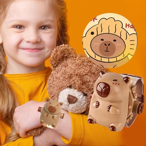 Animal Projection Watch for Kids, Capybara Themed Digital Projector Watch with 24 Fun Patterns, Adjustable Digital Screen Watch for Boys and Girls, Ideal Kindergarten for Ages 3 to 8
