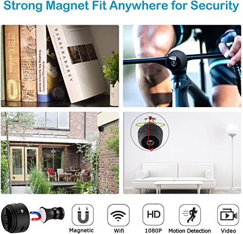 Keepinno Mini WiFi Hidden Cameras,Wireless Spy Cameras with Video Live Feed, HD 1080P Home Security Cameras, Baby Nanny Cam,Tiny Smart Cameras with Night Vision and Motion Detection.