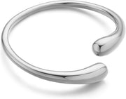 Teardrop Gold Cuff Bracelets for Women Adjustable 18K Gold Plated Chunky Open Cuff Bangle Bracelets Minimalist Thick Gold Wrist Cuff Bracelets - Bypass Cuff - White-Gold