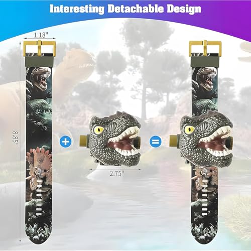 Aputue Projection Watch for Kids, Dinosaur Projection Children's Watch, Images Projector Watch, Children Digital Dinosaur Watch with 24 Kinds of Dinosaur Projection Pattern for Kids