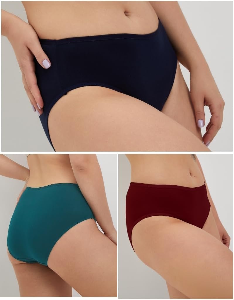 ALYA UNDERWEAR Premium Underwear for Women, Mid Rise Women’s Knickers, Breathable Organic Cotton Panties for Women, Comfortable Ladies Knickers