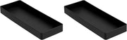Amazon Basics Rectangular Plastic Desk Organizer, Accessory Tray, Black - 23.9 x 8.4 x 2.5 cm (Pack of 2) Half Accessory Tray
