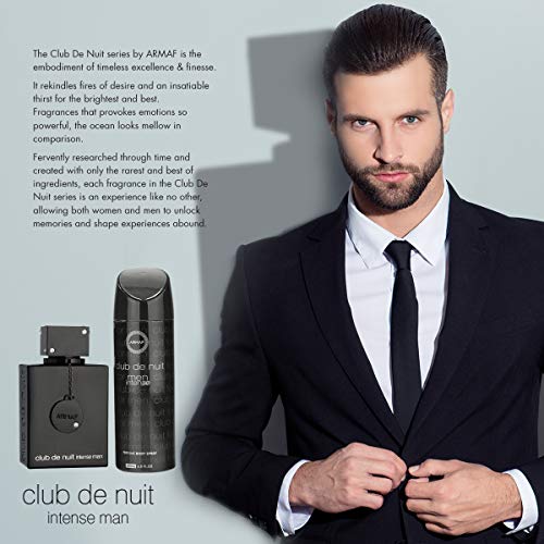 ARMAF Club De Nuit Intense Man, Gift Set for Men ??EAU DE TOILETTE ??105ml + 200ml Perfume Body Spray By ARMAF From The House of Sterling