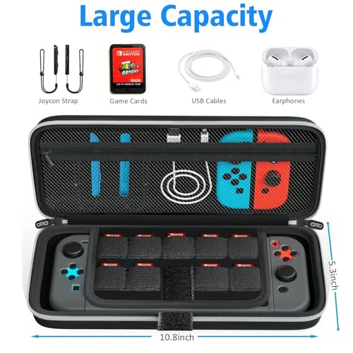 OIVO Switch OLED Case for Nintendo Switch OLED Accessories, Switch Carrying Case with Stand, Switch Portable Travel Bag with Game Storage for Nintendo Switch/Switch OLED Model (2021)