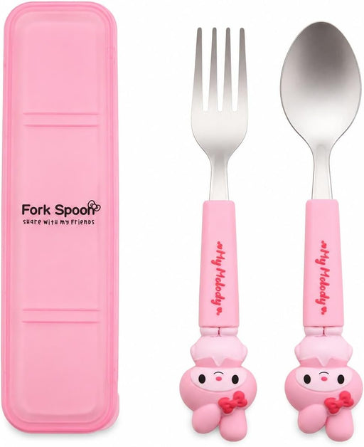 Stainless Steel Cutlery Set for Lunch Box Cutlery Set with Case Pink Fork and Spoon Set