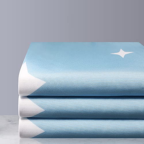 通用 Blue Shower Curtain Extra Long 240/220 Drop Bathroom Curtains with Weighted Hem - 100% Polyester Fabric Wet Room Curtains Mildew Resistant (180 * 180 cm)