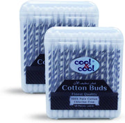 Cool & Cool Paper Ear Buds - 50's (Twin Pack) - Black - Round Thick Tips,Cotton Swabs,100% Cotton,Double Tipped,Hygienic,Gentle & Safe Swabs for Ears -100 Pieces