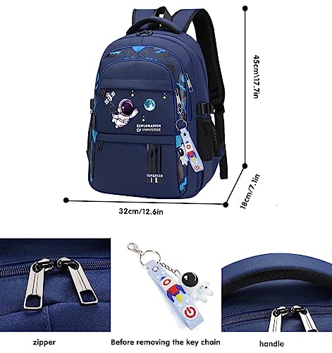 School Bag for Boys, Astronaut Backpack for Boys Teens, Large Capacity School Bags Bookbag for Kids Elementary Middle