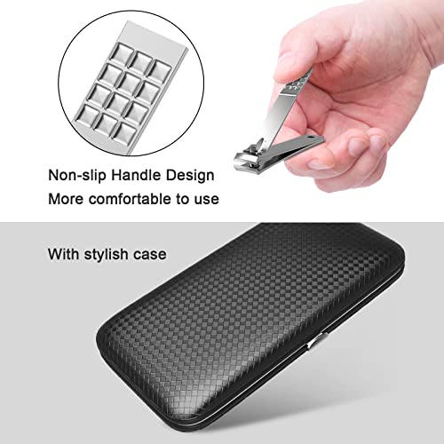 Tseoa Manicure, Pedicure Kit, Nail Clippers Set of 12Pcs, Professional Grooming Kit, Nail Tools with Luxurious Travel Case
