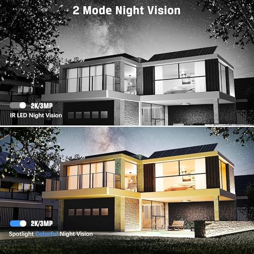Xega 4G LTE Security Camera【20W Solar Panel 20,000mAh Battery】 with SIM Card - [24/7 Record] Solar Powered Security Camera Outdoor Wireless, 2K HD Color Night Vision CCTV, PIR Motion Detection, IP66