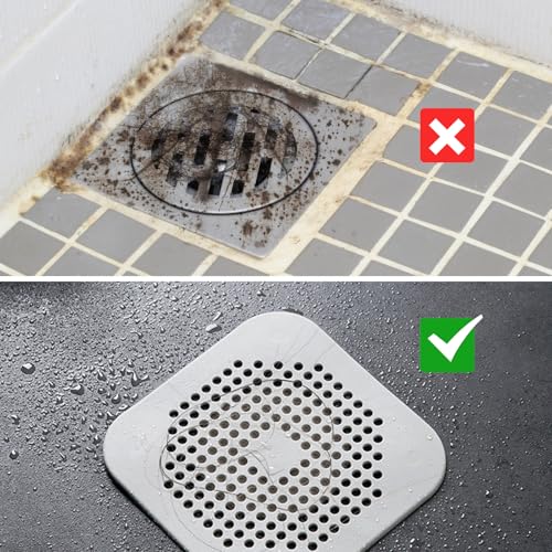 ZUERST 4-Pack Floor Drain Cover. Anti-smell,Hair Catcher, Insect-proof. Shower Drain Stopper for Bathroom, Laundry, Kitchen, Garden.etc