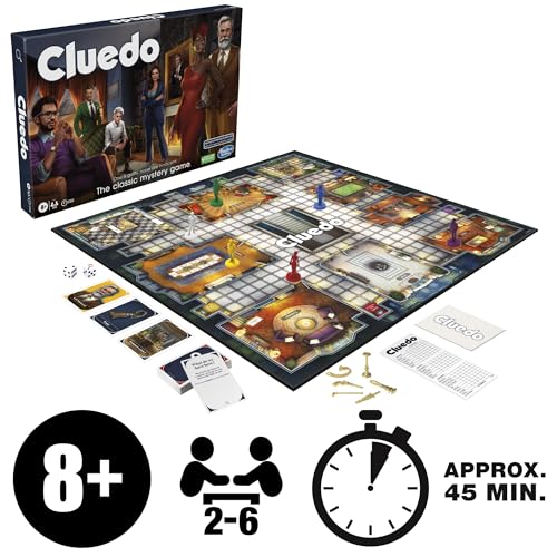 Hasbro Clue Board Game for Kids Ages 8 and Up, Reimagined Clue Game for 2-6 Players, Mystery Games, Detective Games, Family Games for Kids and Adults
