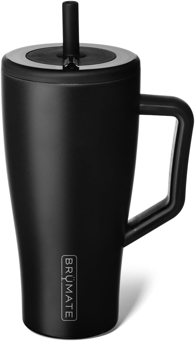 BrüMate Era 40 oz Tumbler with Handle and Straw | 100% Leakproof Insulated Tumbler with Lid and Straw | Made of Stainless Steel | Cup Holder Friendly Base | 40oz (Dune)