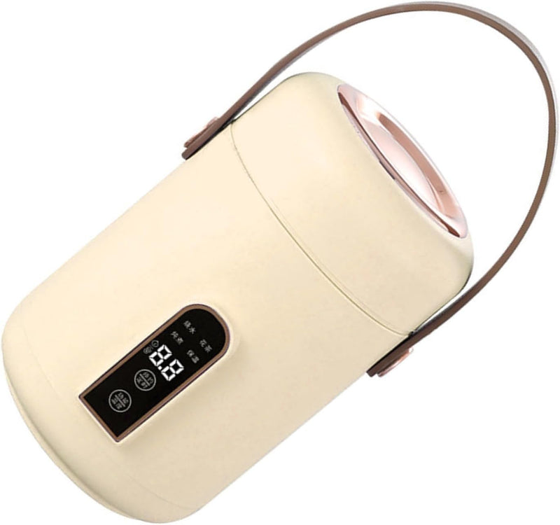 BROLEO Mini Rice Cooker, Easy To Clean Electric Stewpot Efficient Heating for Home for Office (Beige)
