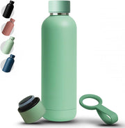 AZH 25OZ Stainless Steel Water Bottle 750ml Double Insulated Water Bottle for Kids School Carry Handle BPA Free Hot Water Flask زجاجة معزولة (MOSS GREEN, MEDIUM) - SMALL MOSS GREEN