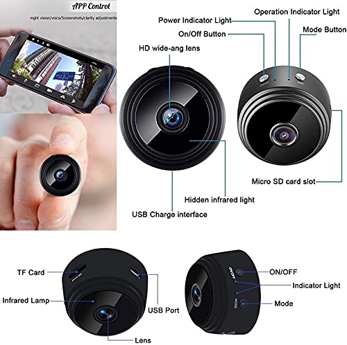 Keepinno Mini WiFi Hidden Cameras,Wireless Spy Cameras with Video Live Feed, HD 1080P Home Security Cameras, Baby Nanny Cam,Tiny Smart Cameras with Night Vision and Motion Detection.