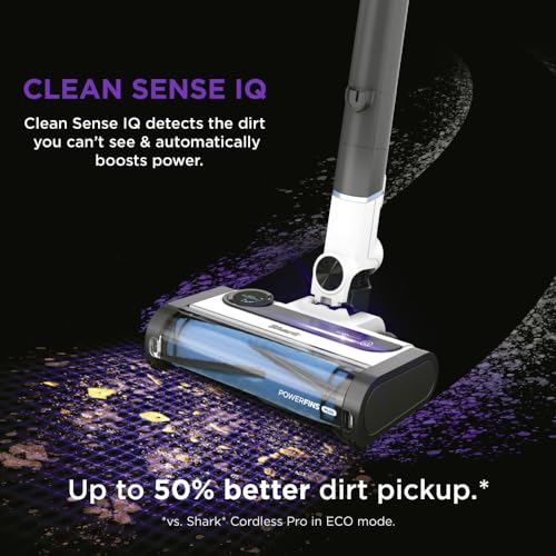 Shark IZ562H Pro Cordless Vacuum with Clean Sense IQ and Odor Neutralizer, PowerFins Plus Brushroll, Includes Duster Crevice Tool & Pet Multi Tool, Up to 40 Minute Runtime, Light Blue