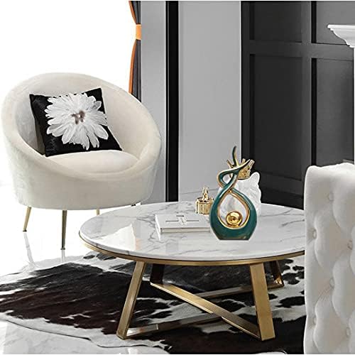 Norrclp Home Decor Modern Abstract Art Ceramic Statue Table Decorations for Dining Room Living Room Office Centerpiece, Green and Gold