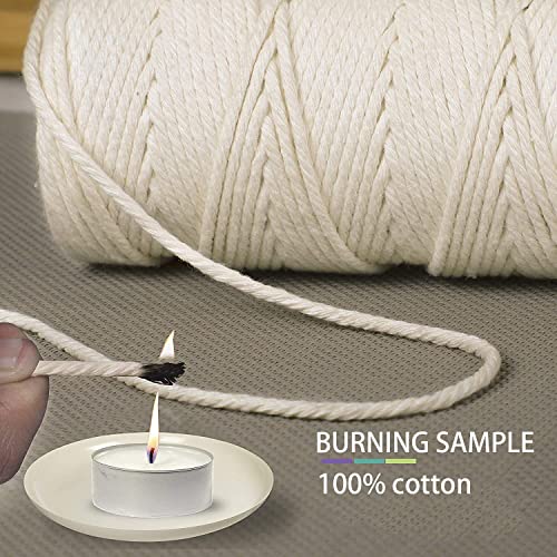 ECVV® 100 M Cooking Twine, Strong Food Safe Cotton Wraps String for Tying Meat, Baking, DIY Crafts, Gifts Making Sausage Packaging Decoration Macrame Cord Thickness 2MM