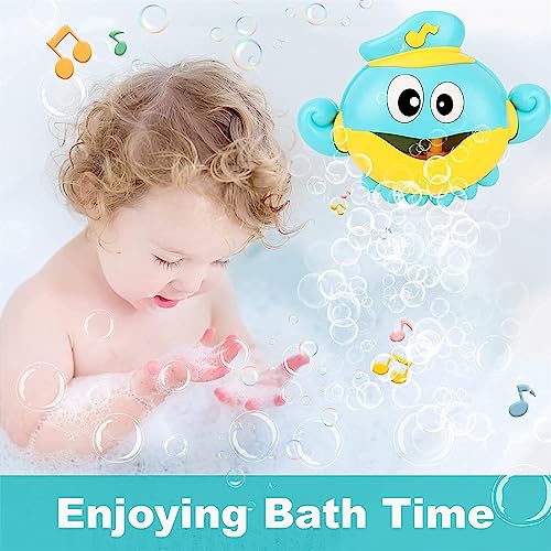 X spring Baby Bath Toys, Bath Bubble Machine with Nursery Rhymes, Baby Bath Toys Bubble Maker, Crab Bubble Machine Bat Bath Toys for Toddlers, Babies, Boys, Girls
