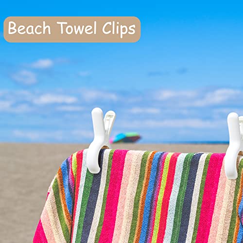 Sunkaioo 24 Pack Plastic Clothes Pins with Strong Anti-Rust Springs,Heavy Duty Beach Towel Clips,Laundry Clothespins to Keep Your Towel, Clothes, Blankets to Dry on Clothesline and Hanging Rack