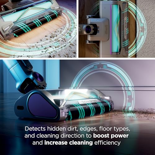 Shark Cordless Vacuum Cleaner with HEPA Filter, PowerDetect Clean & Empty, Powerful Suction, Portable, Rechargeable, Auto-Empty System, Stick Vacuum for Pet Hair, Carpets & Hardfloor Dark Gray, IP3251