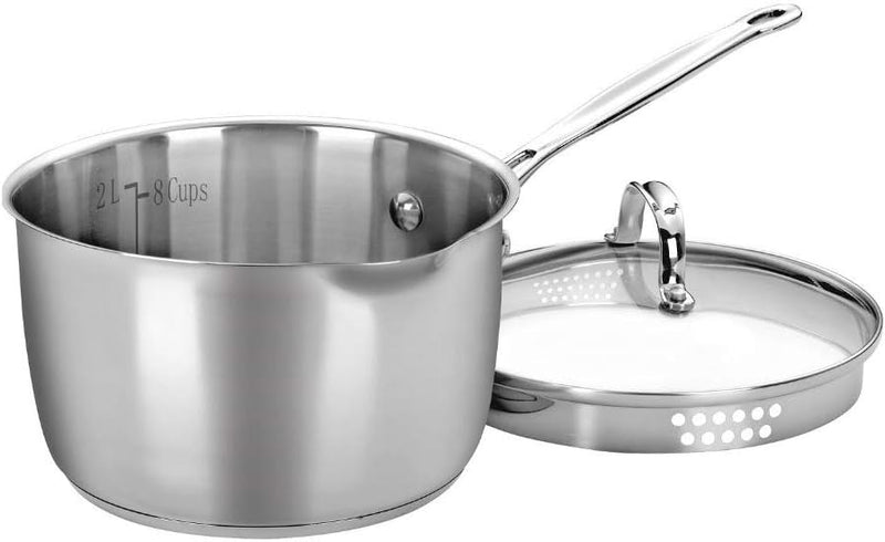 Cuisinart 744-24 Chef's Classic Stainless Stockpot with Cover, 6-Quart - Cook and Pour Saucepan w/Cover