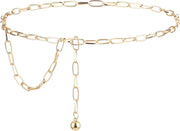 Women Women's Chain Belt Belt Cummerbund - gold