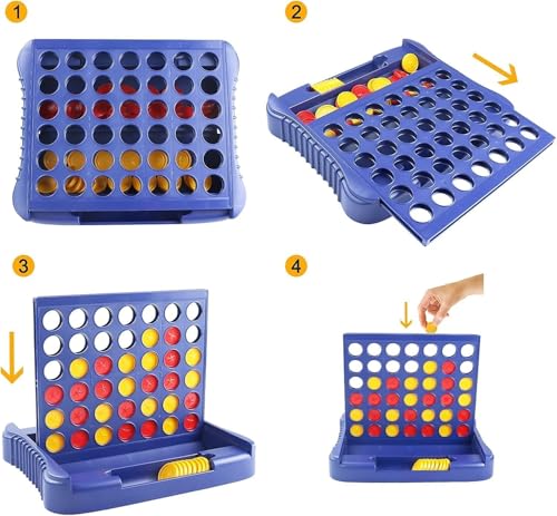 Generic 4 in a Row Game, Strategy Board Game for Kids, Ages 3+ - 2 Players