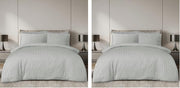 Easy Living Stripe 3 Pcs Duvet Cover Set 240x260 cm with 2 Pillow Cases; White Size: King - 160x220 (Pack of 2) Light Grey